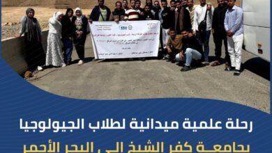 التعليم العالي: رحلة علمية ميدانية لطلاب الجيولوجيا بجامعة كفر الشيخ إلى البحر الأحمر لدعم البحث العلمي التطبيقي التعليم العالي: رحلة علمية ميدانية لطلاب الجيولوجيا بجامعة كفر الشيخ إلى البحر الأحمر لدعم البحث العلمي التطبيقي